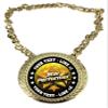 Express Medals Custom Star Performer Champ Chain Trophy with 2 Lines of Personalized Text on a Large Rigid Plastic Award Medal and 34 Inch Long Gold Color Neck Chain. FCL551 view 1