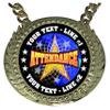 Express Medals Custom Attendance Champ Chain Trophy with 2 Lines of Personalized Text on a Large Rigid Plastic Award Medal and 34 Inch Long Gold Color Neck Chain. FCL406 view 2