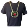 Express Medals Custom Apple Teacher Best Gift Champ Chain Trophy with 2 Lines of Personalized Text on a Large Rigid Plastic Award Medal and 34 Inch Long Gold Color Neck Chain. FCL403 view 3