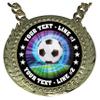 Express Medals Custom Soccer Champ Chain Trophy with 2 Lines of Personalized Text on a Large Rigid Plastic Award Medal and 34 Inch Long Gold Color Neck Chain. MY446 view 2