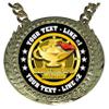 Express Medals Custom Principal's Award Champ Chain Trophy with 2 Lines of Personalized Text on a Large Rigid Plastic Award Medal and 34 Inch Long Gold Color Neck Chain. FCL531 view 2