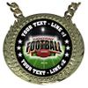 Express Medals Custom Fantasy Football Champ Chain Trophy with 2 Lines of Personalized Text on a Large Rigid Plastic Award Medal and 34 Inch Long Gold Color Neck Chain. FCL473 view 2