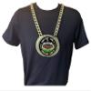 Express Medals Custom Fantasy Football Champ Chain Trophy with 2 Lines of Personalized Text on a Large Rigid Plastic Award Medal and 34 Inch Long Gold Color Neck Chain. FCL473 view 3
