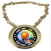 Express Medals Custom Basketball Champ Chain Trophy with 2 Lines of Personalized Text on a Large Rigid Plastic Award Medal and 34 Inch Long Gold Color Neck Chain. MY406 view 1
