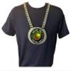 Express Medals Custom Softball Champ Chain Trophy with 2 Lines of Personalized Text on a Large Rigid Plastic Award Medal and 34 Inch Long Gold Color Neck Chain. FCL546 view 3