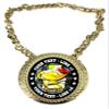 Express Medals Custom Reading Home School Champ Chain Trophy with 2 Lines of Personalized Text on a Large Rigid Plastic Award Medal and 34 Inch Long Gold Color Neck Chain. FCL424 view 1