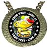 Express Medals Custom Reading Home School Champ Chain Trophy with 2 Lines of Personalized Text on a Large Rigid Plastic Award Medal and 34 Inch Long Gold Color Neck Chain. FCL424 view 2