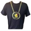 Express Medals Custom Reading Home School Champ Chain Trophy with 2 Lines of Personalized Text on a Large Rigid Plastic Award Medal and 34 Inch Long Gold Color Neck Chain. FCL424 view 3