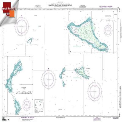 Paradise Cay Publications NGA Chart 81251: Lamotrekelato and Olimarao Atolls [Caro, Approx. Size 21" x 29" (Small Format Waterproof)