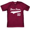 Custom Baseball Jersey 2 Button Solid Color with Logo| Cardinal | Youth Small view 2