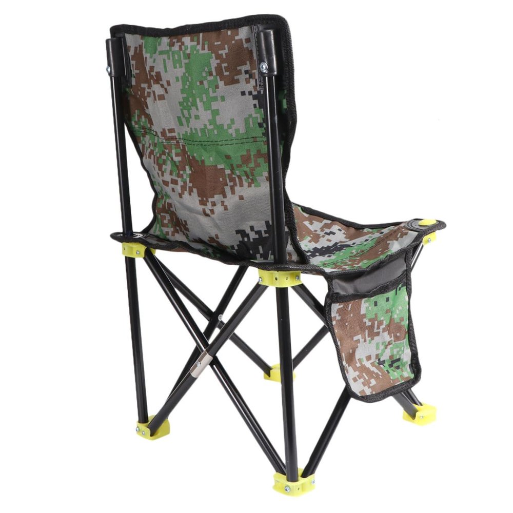 Wakauto 1pc Portable Folding Fishing Chair with Backrest Camouflage Outdoor Stool for Camping Hiking and Fishing Compact Design for Travel and Rest