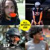 SLEEFS Football Mouth Guard - Adult/Youth Mouthguard with Strap - Lip/Teeth Protector Mouthpiece - No Boil - for Youth/Adults, Maximum Air Flow, for All Sports - Orange view 3
