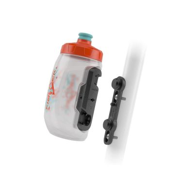 FIDLOCK Twist Bottle 450ml & Bike Base Set for Kids | Bike Water Bottle Holder with Attached | Connector Twist Plus Base Mount | Cage Free Magnetic Bicycle Water Holder Mount | Clear