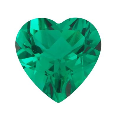 0.43-0.53 Cts of 5x5 mm AAA Heart Cut Lab Created Emerald (1 pc) Loose Gemstone