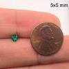 0.43-0.53 Cts of 5x5 mm AAA Heart Cut Lab Created Emerald (1 pc) Loose Gemstone view 2