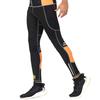SaunaTek Men's Sauna Sweat Suit Leggings for Exercise and Heat Training, Neoprene, Large Black/Orange view 1