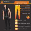SaunaTek Men's Sauna Sweat Suit Leggings for Exercise and Heat Training, Neoprene, Large Black/Orange view 2