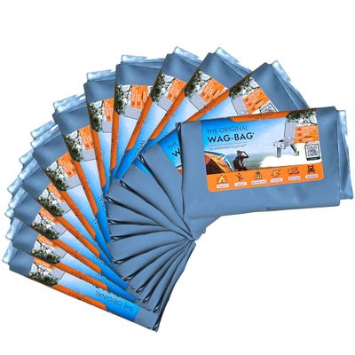 12 Pack GO Anywhere Lightweight Portable Toilet Refill Kit for Camping, Hiking, Backpacking - Waste Kits includes (Waste Bag with Poo Powder, Zip-Close Storage Bag, Toilet Paper & Moist Towelette)