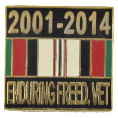 01-14 OEF LAPEL PIN OR HAT PIN - Size 1" - VETERAN OWNED BUSINESS