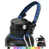 QeeCord Paracord Handle Compatible with Hydro Flask 2.0 Wide Mouth Water Bottle Carrier with New Ring and Carabiner, 12oz, 16oz,18oz, 32oz, 40oz, 64oz (64 oz Wide Mouth, Blue) view 1