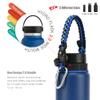 QeeCord Paracord Handle Compatible with Hydro Flask 2.0 Wide Mouth Water Bottle Carrier with New Ring and Carabiner, 12oz, 16oz,18oz, 32oz, 40oz, 64oz (64 oz Wide Mouth, Blue) view 2