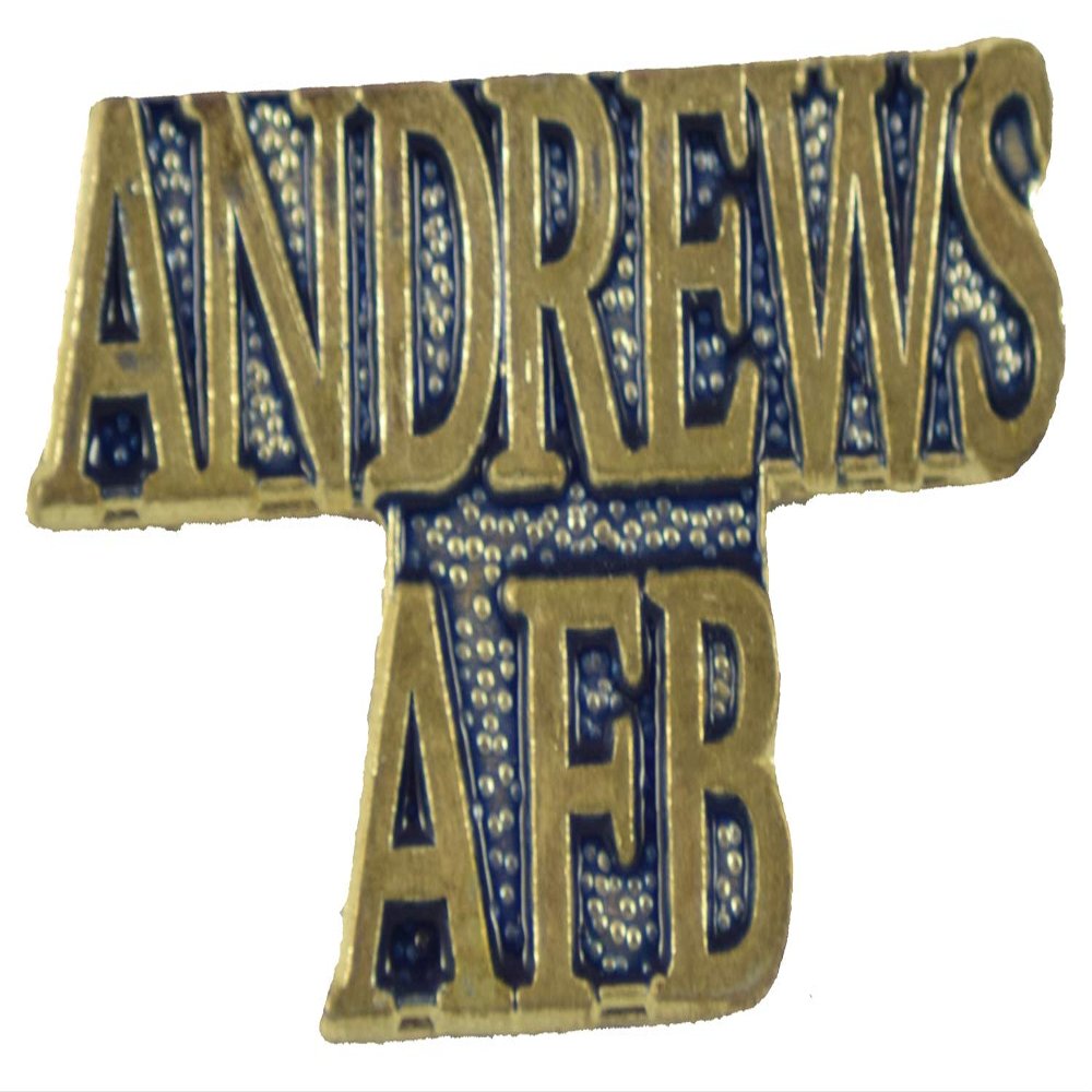 Andrews AFB LAPEL PIN OR HAT PIN - Size 1" - VETERAN OWNED BUSINESS