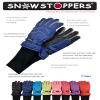 SnowStoppers Kid's Waterproof Long Cuff Winter Gloves (Navy, Small) view 4