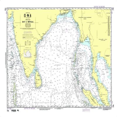 Paradise Cay Publications NGA Chart 706: Bay of Bengal [Indian Ocean], Approx. Size 21" x 31" (Small Format Waterproof)
