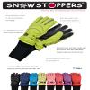 SnowStoppers Kid's Waterproof Long Cuff Winter Gloves (Lime, Large) view 4