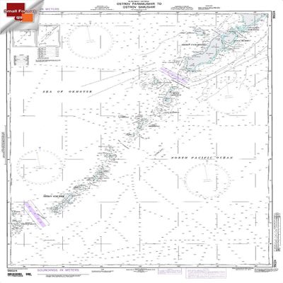 Paradise Cay Publications NGA Chart 96024: Ostrov Paramushir to Ostrov Simushir, Approx. Size 21" x 27" (Small Format Waterproof)