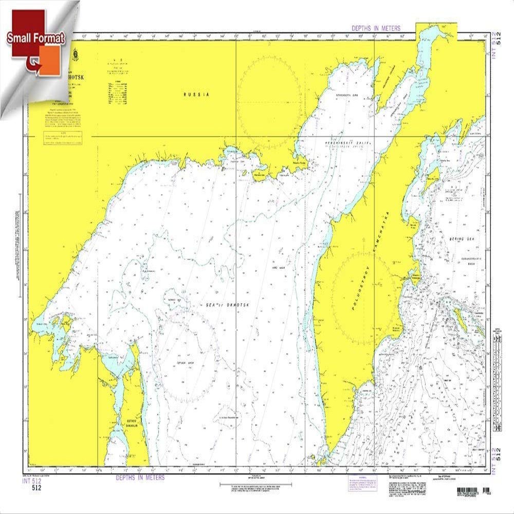 Paradise Cay Publications NGA Chart 512: Sea of Okhotsk, Approx. Size 21" x 30" (Small Format Waterproof)