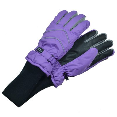 SnowStoppers Kid's Waterproof Long Cuff Winter Gloves (Purple, Extra Small)
