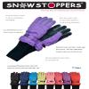 SnowStoppers Kid's Waterproof Long Cuff Winter Gloves (Purple, Extra Small) view 4