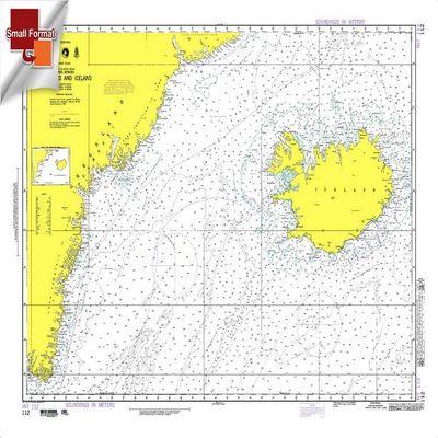 Paradise Cay Publications NGA Chart 112: Waters Betw. Greenland and Iceland, Approx. Size 21" x 31" (Small Format Waterproof)
