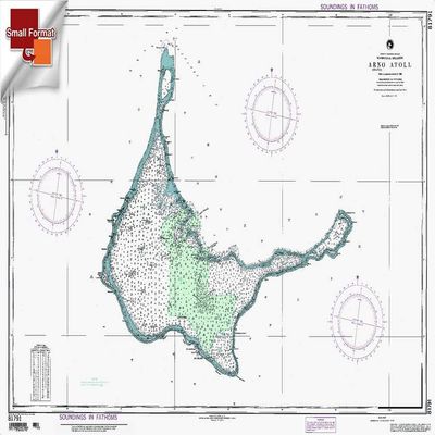 Paradise Cay Publications NGA Chart 81791: Arno Atoll Marshall is [North Pacific O, Approx. Size 21" x 30" (Small Format Waterproof)