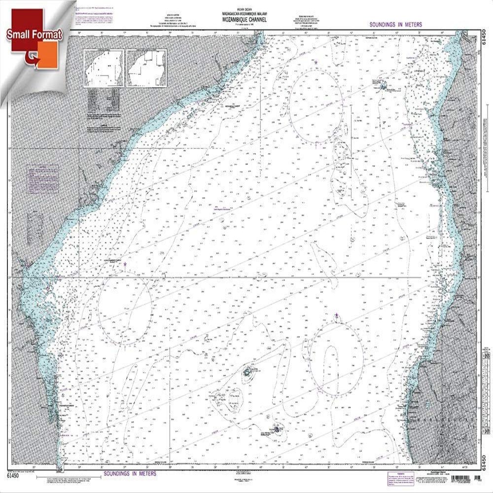 Paradise Cay Publications NGA Chart 61450: Mozambique Channel, Approx. Size 21" x 30" (Small Format Waterproof)