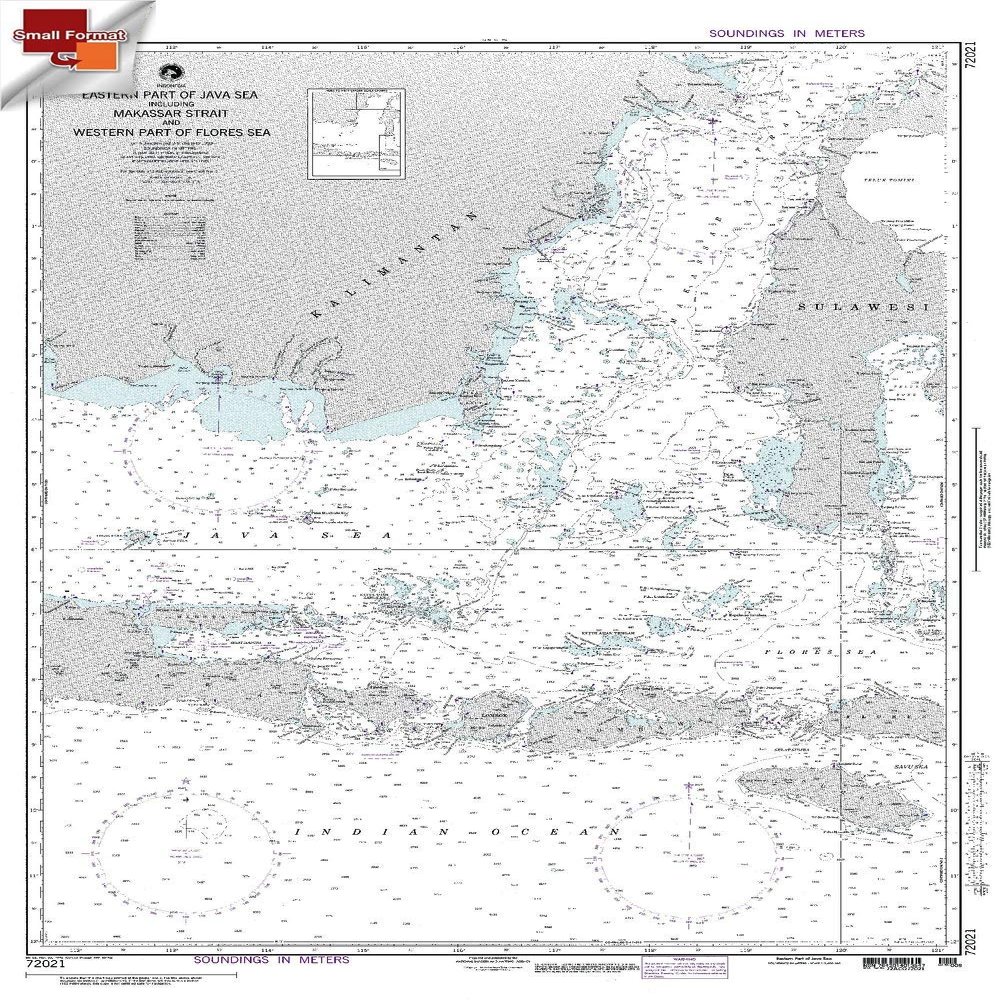 Paradise Cay Publications NGA Chart 72021: Java Sea, Approx. Size 21" x 29" (Small Format Waterproof)