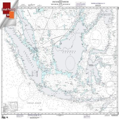 Paradise Cay Publications NGA Chart 632: Strait of Malacca to Banda Sea, Approx. Size 21" x 32" (Small Format Waterproof)