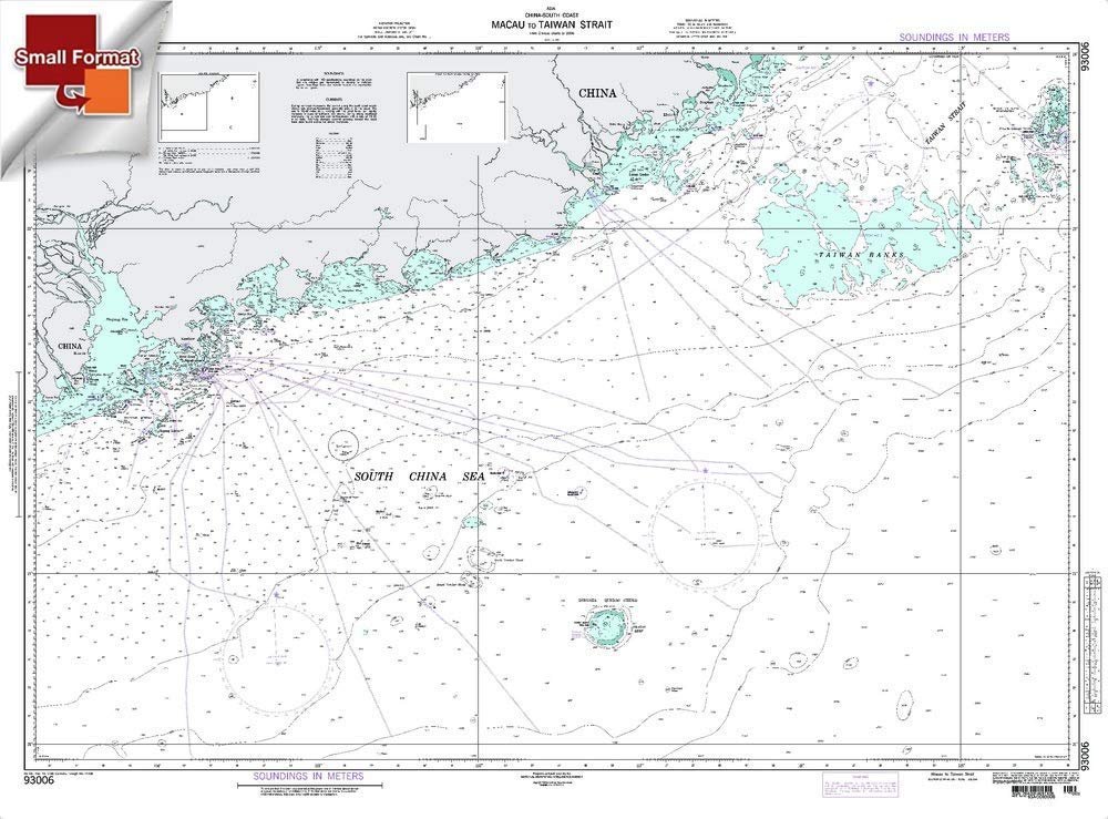Paradise Cay Publications NGA Chart 93006: Macau to Taiwan Strait, Approx. Size 21" x 32" (Small Format Waterproof)