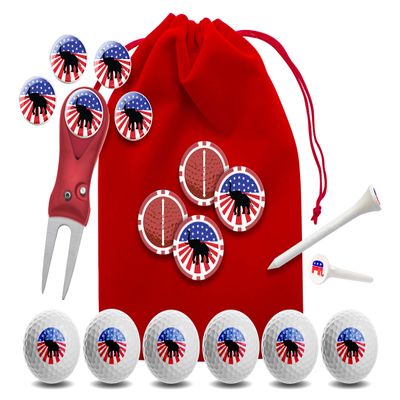 Clip Wipes Republican Golf Balls | Republican Golf Gifts & Accessories Package #4 (Round-White)