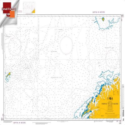 Paradise Cay Publications NGA Chart 100: Norway to Jan Mayen, Approx. Size 21" x 29" (Small Format Waterproof)