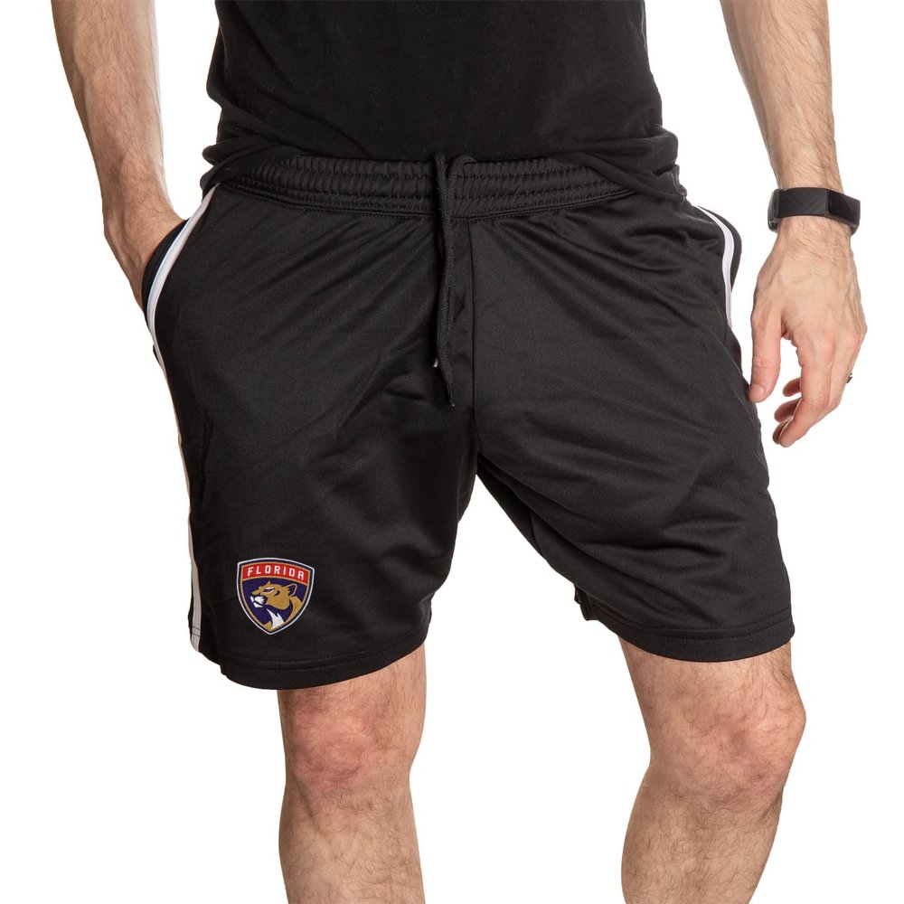 NHL Mens Official Team Two-Stripe Shorts (Florida Panthers, Large)