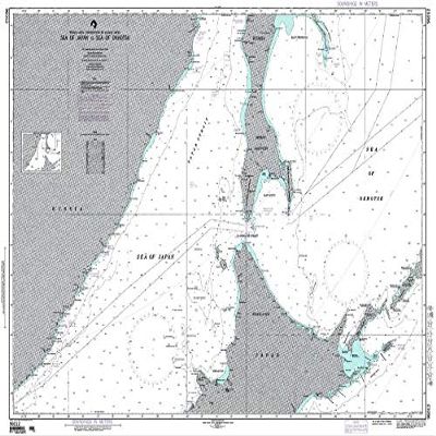 Paradise Cay Publications NGA Chart 96012: Sea of Japan to Sea of Okhotskostrov Sak, Approx. Size 21" x 29" (Small Format Waterproof)