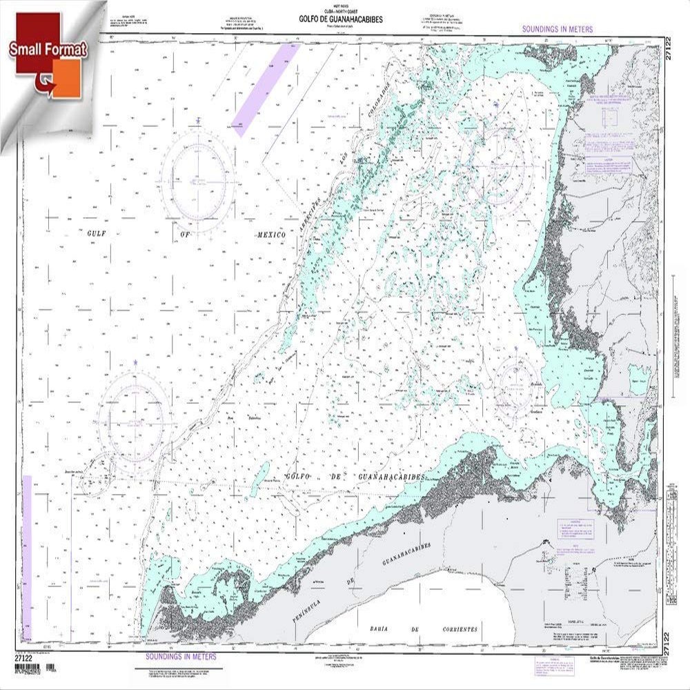 Paradise Cay Publications NGA Chart 27122: Golfo De Guanahacabibes, Approx. Size 21" x 29" (Small Format Waterproof)