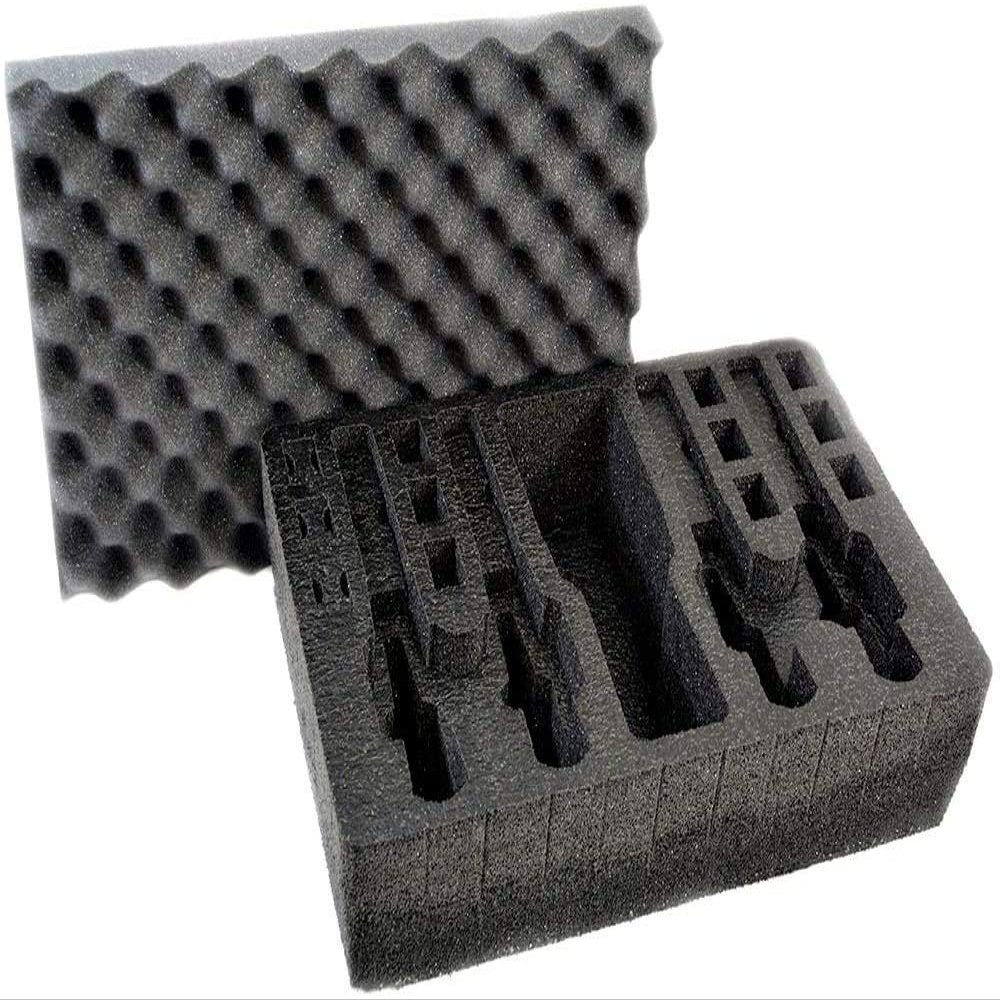 Pistol & Magazine Storage Foam Insert For Apache 4800 Case | 2 Piece Set | Pre-Cut Military Grade Polyethylene Foam Base And Protective Lid Liner (Case Not Included)