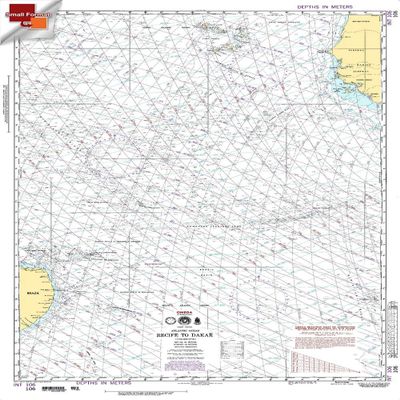 Paradise Cay Publications NGA Chart 106: Recife to Dakar, Approx. Size 21" x 30" (Small Format Waterproof)