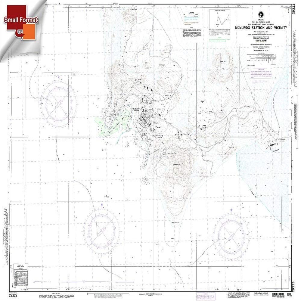 Paradise Cay Publications NGA Chart 29323: Mc Murdo Sta and Vicinity, Approx. Size 21" x 32" (Small Format Waterproof)