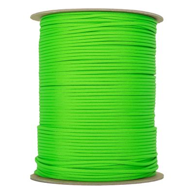 The Paracord Store | Type III 550 Paracord - 1000 FT Spool, Neon Green | Heavy Duty 7 Strand Tactical Paracord - USA Made Nylon Outdoor Parachute Cord for Camping, Fishing & More - Survival Cord