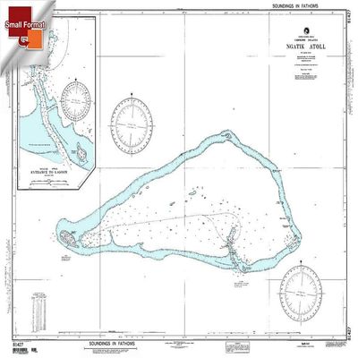 Paradise Cay Publications NGA Chart 81427: Ngatik Atoll Caroline is, Approx. Size 21" x 28" (Small Format Waterproof)