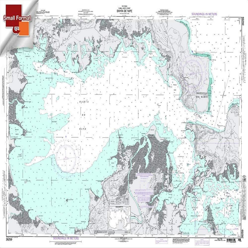 Paradise Cay Publications NGA Chart 26259: Bahia De Nipe, Approx. Size 21" x 30" (Small Format Waterproof)